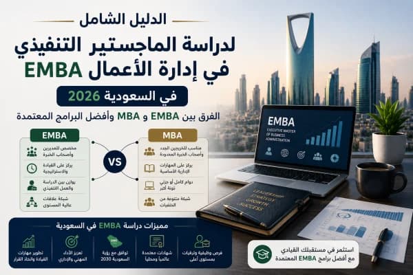 الدليل الشامل لدراسة EMBA في السعودية 2026: الماجستير التنفيذي لإدارة الأعمال