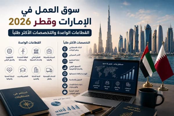 سوق العمل في الإمارات وقطر 2026 - القطاعات الواعدة والتخصصات الأكثر طلباً